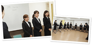 2マナーを学び、意識を高める 2年間で言葉遣い・挨拶など人間力を高めるマナーを徹底的に学びます。