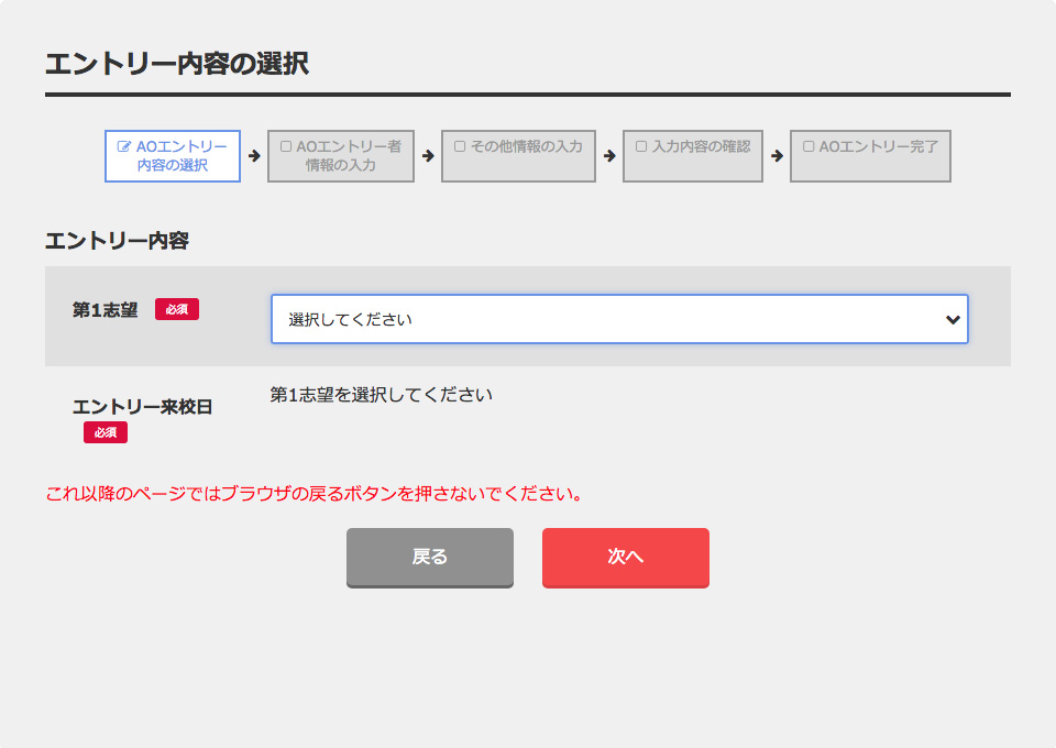 適性AO WEBエントリー